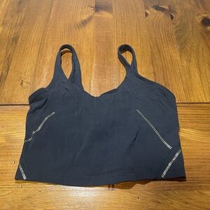 Lululemon Athletica Womens Align‎ Black Gold Limited Crop Cami Tank Top Size 8